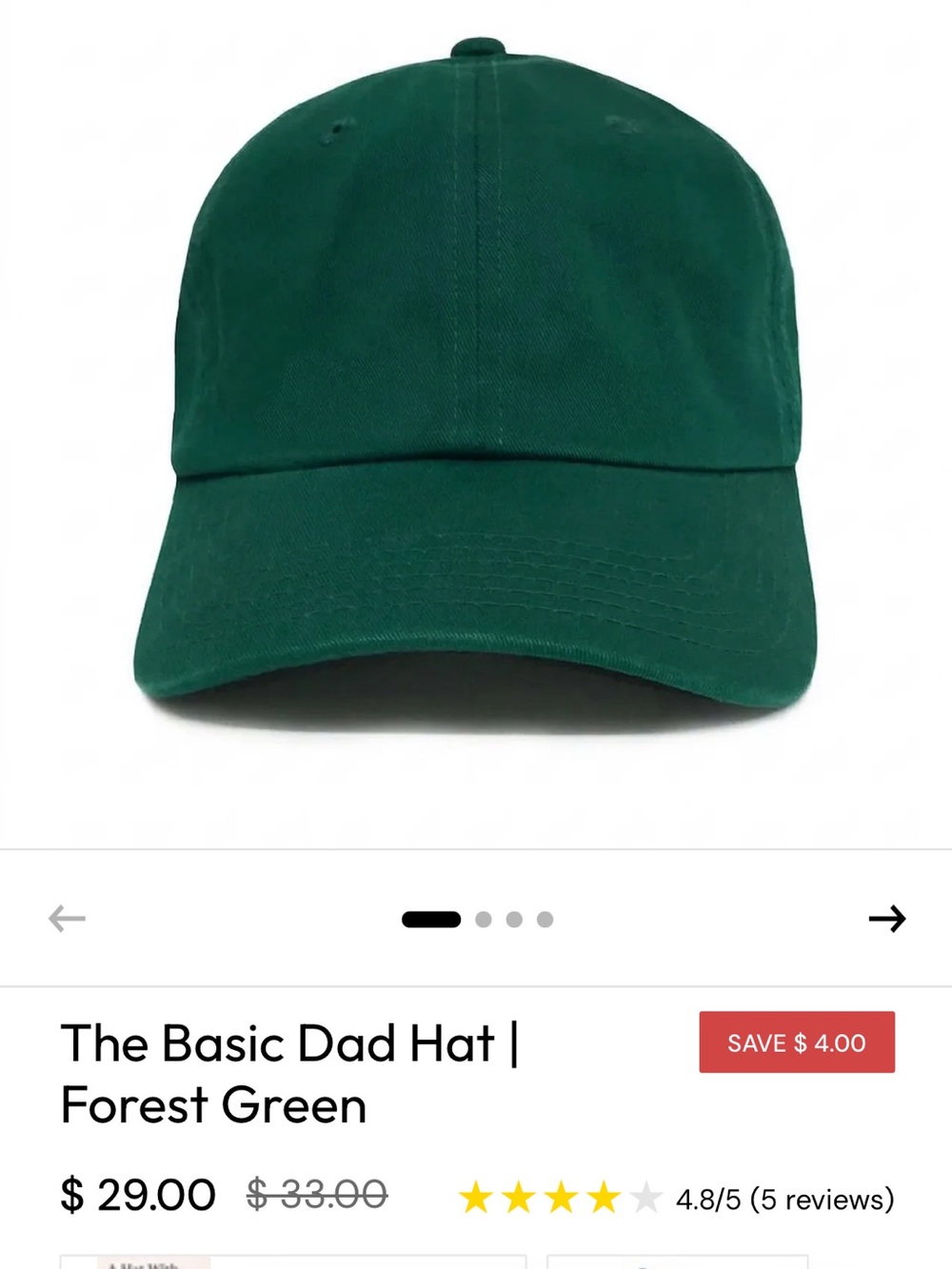 Basic Dad Hat - Forest Green
